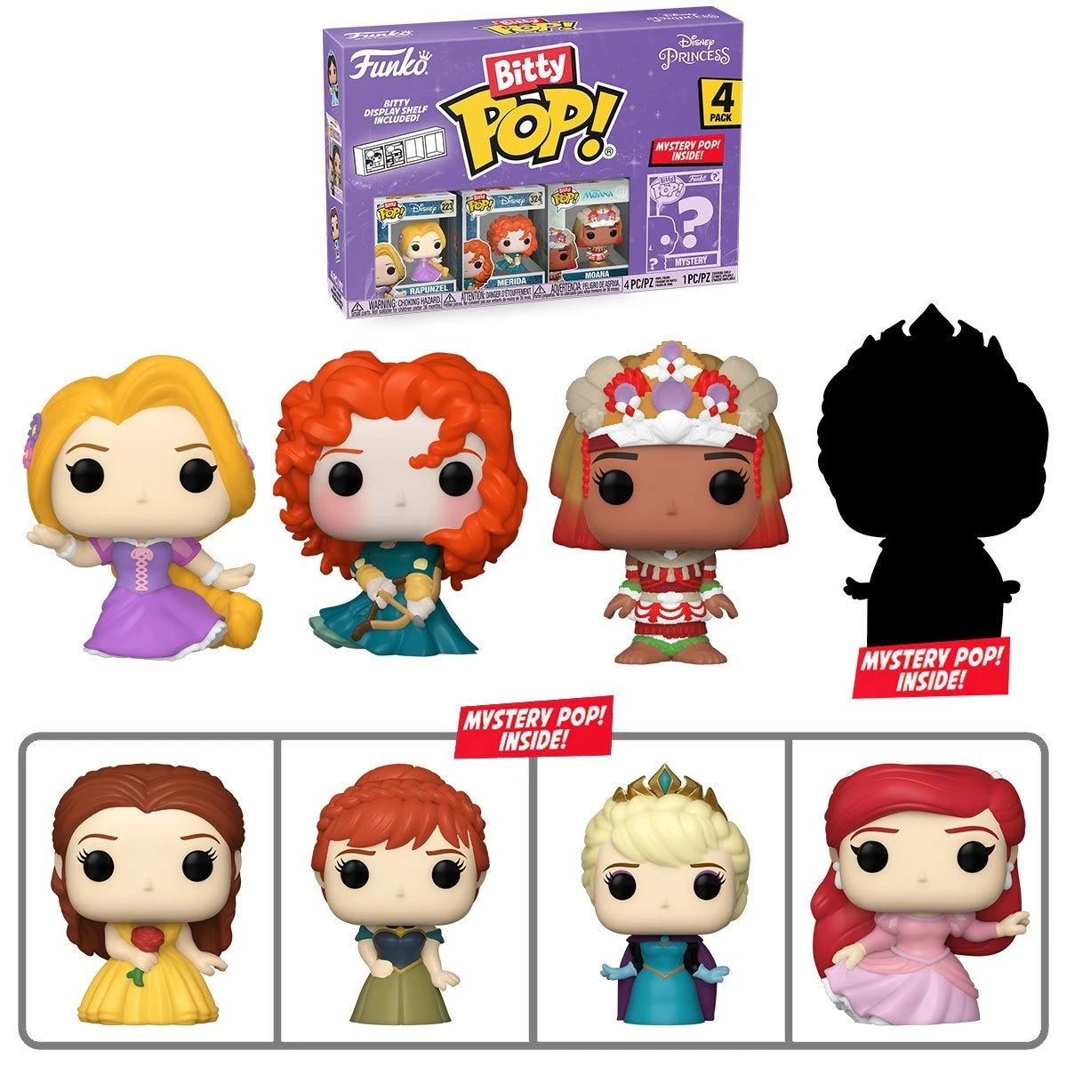 FUNKO Disney Princess 4-Pack Series 4 Bitty Pop!