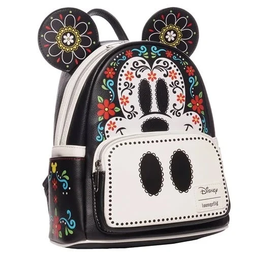 Loungefly Disney Mickey Mouse Dia De Los Muertos Sugar Skull Mini Backpack - Entertainment Earth Exclusive - Image 6