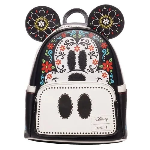Loungefly Disney Mickey Mouse Dia De Los Muertos Sugar Skull Mini Backpack - Entertainment Earth Exclusive - Image 4