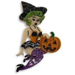 Lipstick & Chrome Bewitching Belle Halloween Brooch