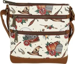 Loungefly Harry Potter Tattoo All-Over Print Passport Crossbody Bag