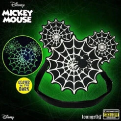 Loungefly Disney Mickey Mouse Spiderweb Mickey Glow-in-the-Dark Crossbody Purse - Entertainment Earth Exclusive