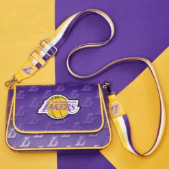Loungefly NBA LA Lakers Debossed Logo Crossbody Bag