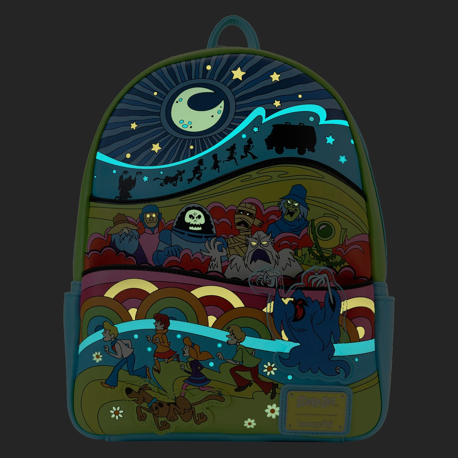 Loungefly Scooby Doo Psychedelic Monster Chase Glow Mini Backpack - Image 2