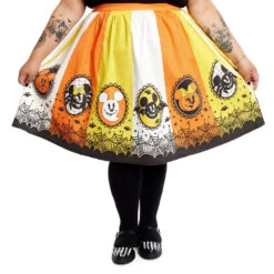Loungefly Stitch Shoppe Mickey & Minnie Mouse Candy Corn Sandy Skirt