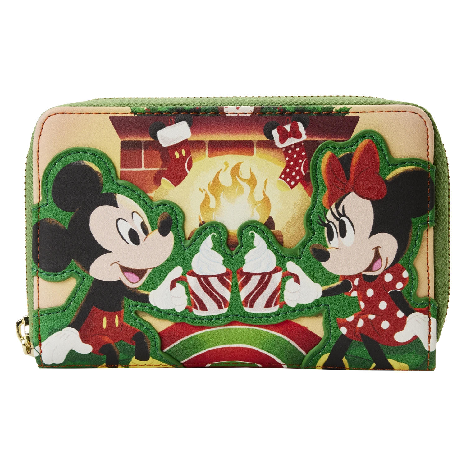 Loungefly Disney Mickey Minnie Hot Cocoa Fireplace Ziparound Wallet