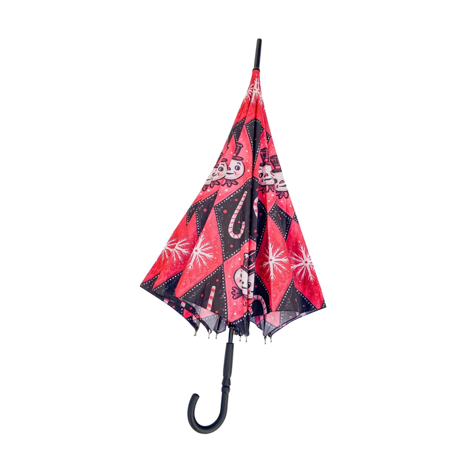 Johanna Parker X Lipstick & Chrome Frosty Pink Snowman Umbrella - Image 4
