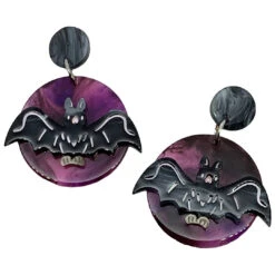 Lipstick & Chrome Midnight Flight Halloween Earrings
