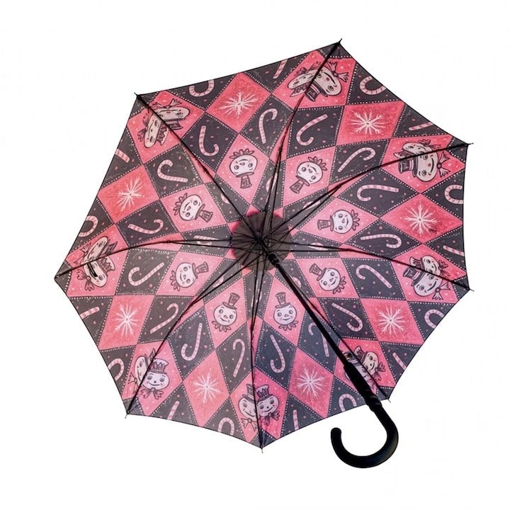 Johanna Parker X Lipstick & Chrome Frosty Pink Snowman Umbrella - Image 7