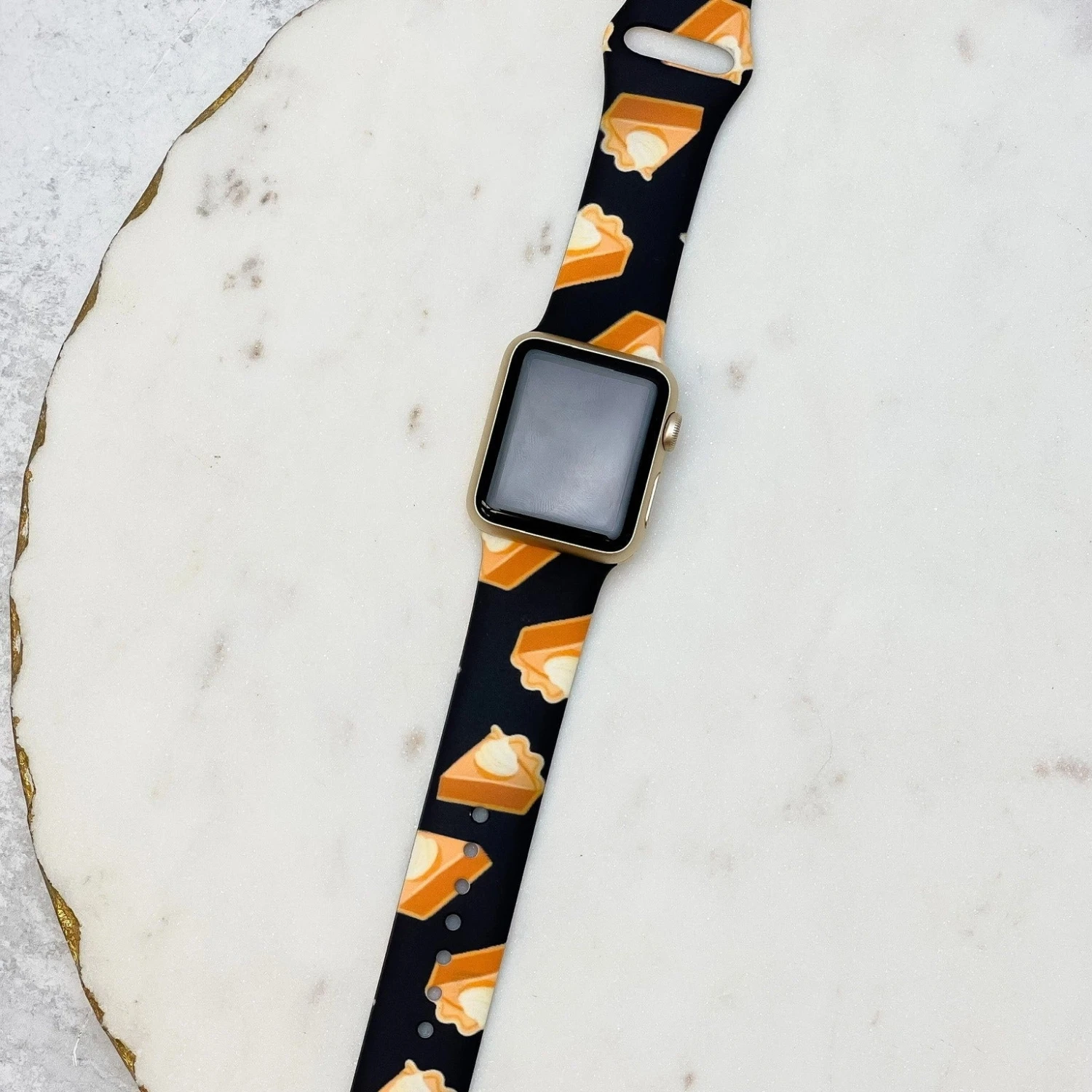 Pumpkin Pie Printed Silicone Watch Band - M/L