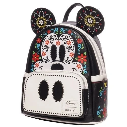 Loungefly Disney Mickey Mouse Dia De Los Muertos Sugar Skull Mini Backpack - Entertainment Earth Exclusive - Image 7