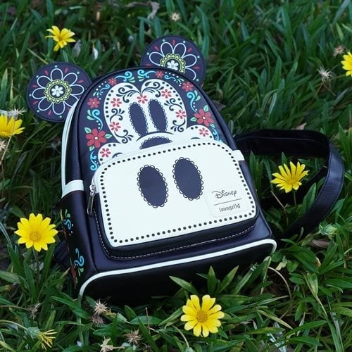 Loungefly Disney Mickey Mouse Dia De Los Muertos Sugar Skull Mini Backpack - Entertainment Earth Exclusive - Image 2