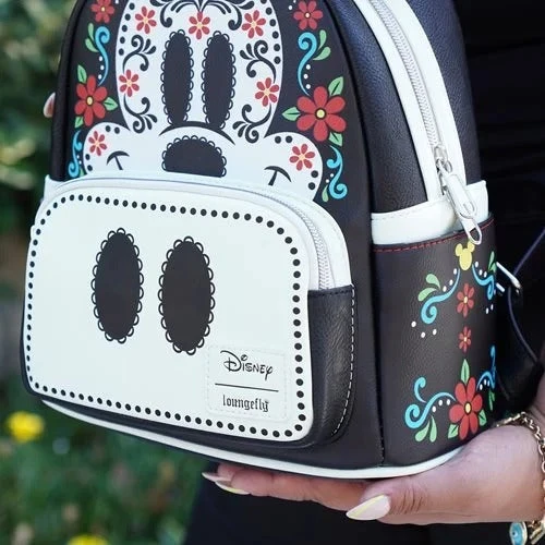 Loungefly Disney Mickey Mouse Dia De Los Muertos Sugar Skull Mini Backpack - Entertainment Earth Exclusive - Image 3