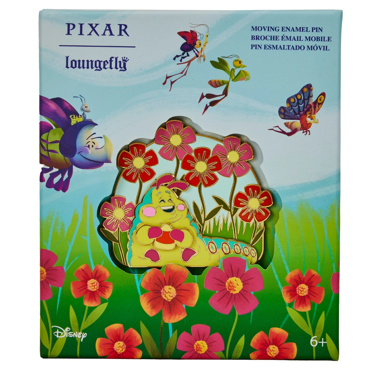 Loungefly Pixar A Bug's Life Heimlich Flowers 3" Collector Box Pin - Image 2